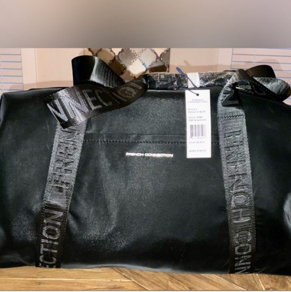 French Connection Black Audrey Weekender Duffel Bag NWT $148 Retail - Picture 12 of 12